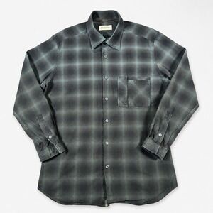 Tintoria Mattei 954 Ombre Plaid Flannel Shirt Mens 16 41 Green Teal Shadow Italy